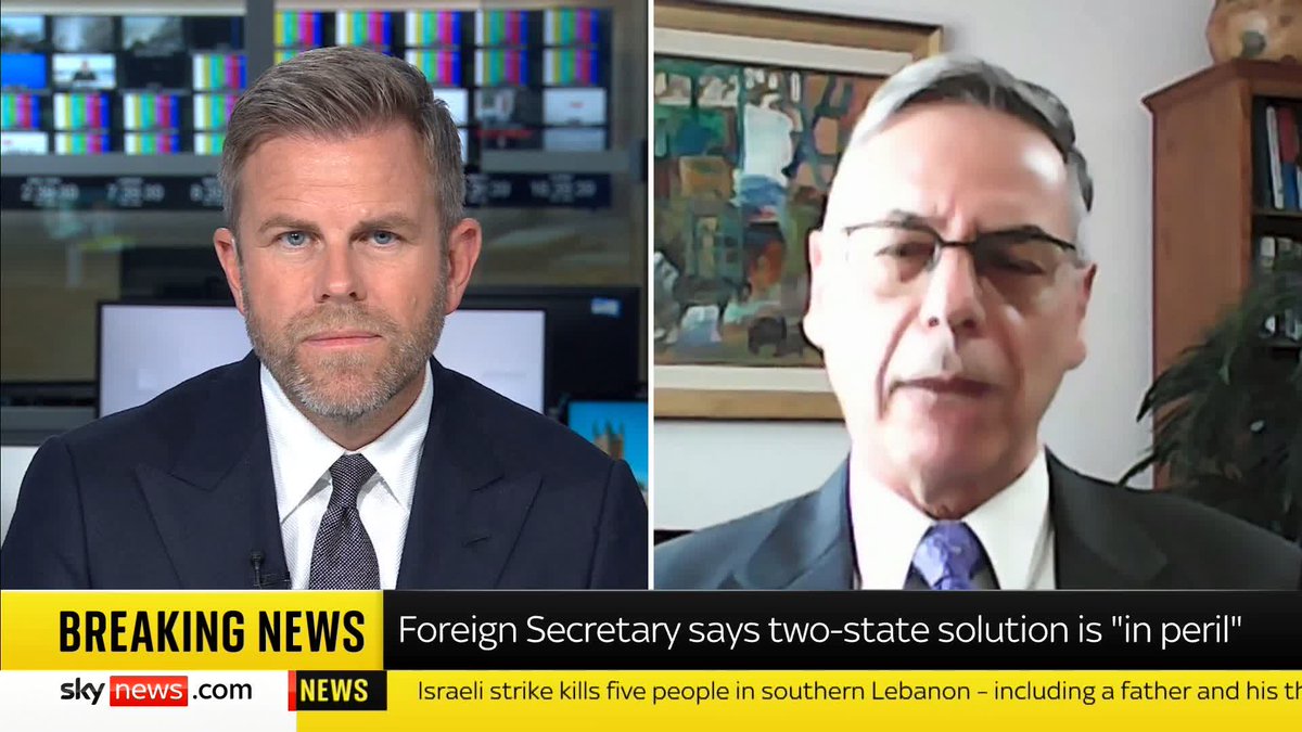 "The UK is no longer a superpower like the US right now" Former Israeli Deputy Foreign Minister Danny Ayalon says to Sky's Matt Barbet that the UK recognising Palestine as a state is a a "bad decision" 📺 Sky 501, Virgin 602, Freeview 233 and YouTube