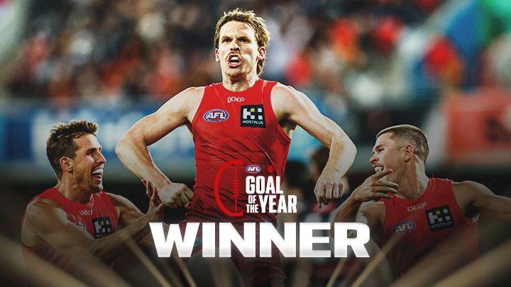 The definition of a captain's goal 🤩 Noah Anderson is the 2025 NAB AFL Goal of the Year winner.
