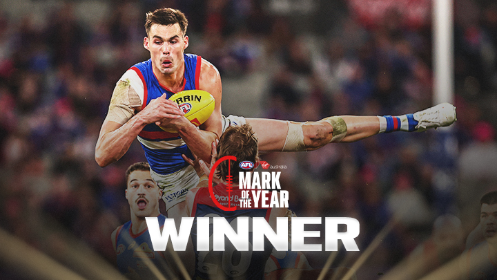 Courage personified 👏 Sam Darcy is the 2025 Virgin Australia AFL Mark of the Year winner.