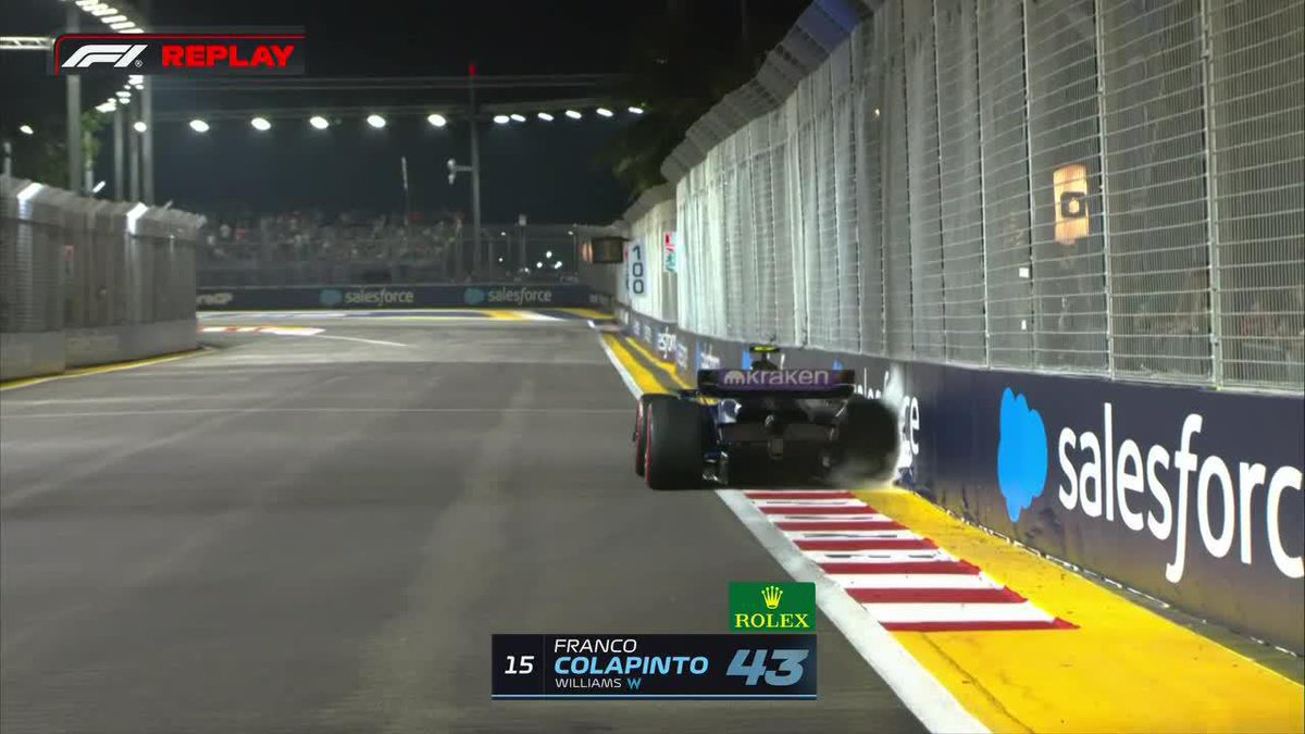 La confianza que le daba el Williams a Colapinto que el tipo entraba a las curvas como quería por primera vez en un circuito complicado como Singapur
