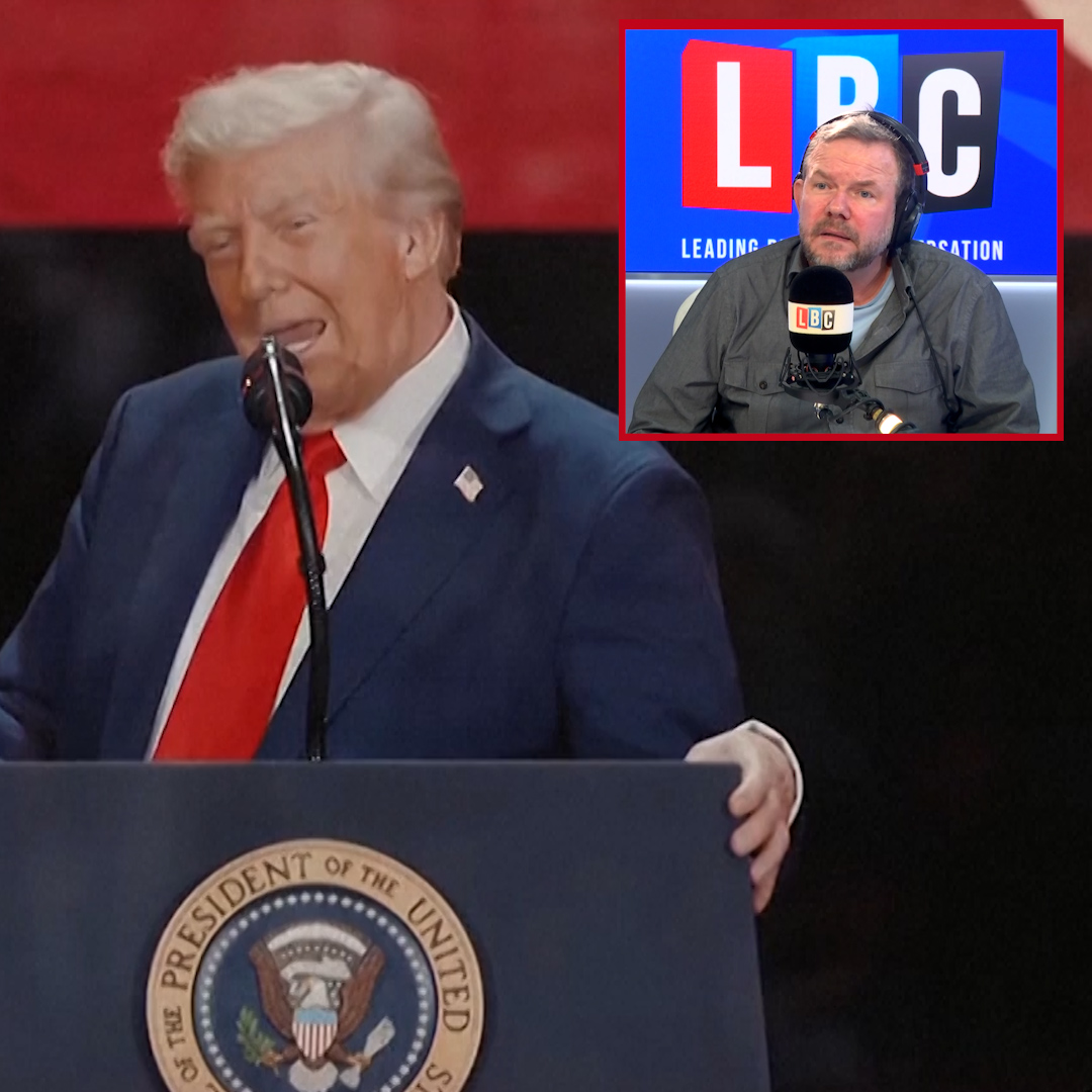 ‘What a lovely tribute that was…’ James O’Brien reacts to Donald Trump saying he ‘hates his opponent’ at a memorial service for Charlie Kirk.