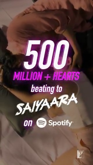 You hit play and we felt the love, 500Mn+ times over on Spotify India ❤️ #AhaanPanday | #AneetPadda | Mohit D Suri | #AkshayeWidhani | #FaheemAbdullah | #TanishkBagchi | #ArslanNizami | Irshad Kamil | The Rish | Jubin Nautiyal | Vishal Mishra | #HansikaPareek | Raj Shekhar | #SachetTandon | #ParamparaTandon | Mithoon | Arijit Singh | Shreya Ghoshal | Shilpa Rao | Vijay Anil Ganguly