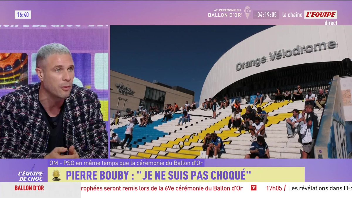 « La compétition en avant et c'est ce qui doit être fait, puis la cérémonie en second plan » Pierre Bouby réagit au report du classico OM-PSG au soir de la cérémonie du Ballon d'Or. #ballondor