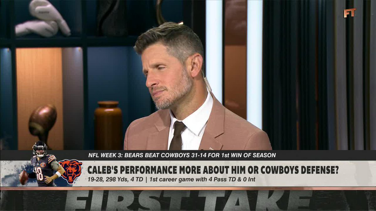 "This is one of the most pathetic takes that Dan Orlovsky has ever given." 😅 —Stephen A Smith on Dan Orlovsky saying that Caleb Williams' performance was more about him than the Cowboys' defense