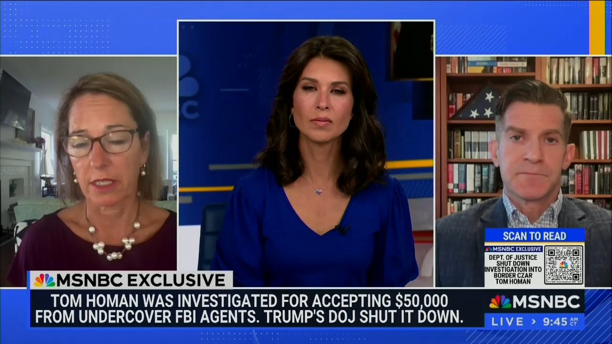 Reporter: They did record Tom Homan accepting a bag of cash, and most FBI seasoned investigators view accepting cash in a secret meeting that is surreptitiously arranged as evidence of corrupt intent. Legal experts told us that Homan could have been charged then, even though he wasn't a public official. But the investigation stalled as soon as the Trump appointees came into the DOJ and the FBI, and it was shuttered last month.