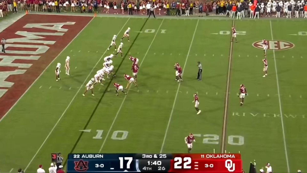 Yes, the Auburn vs Oklahoma game was easily the worst officiated game we've all seen in quite some time. But the Tigers struggles weren't all on the zebras. A thread ... Watch 77 - a Senior - on both of these plays