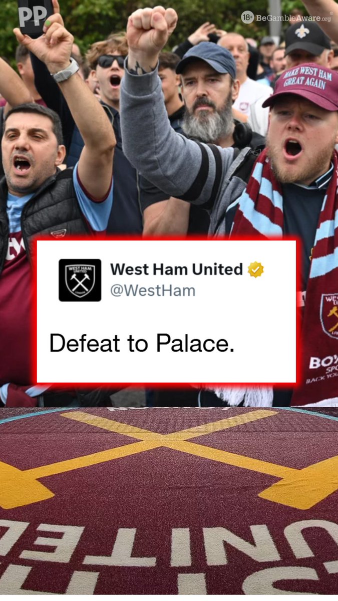 🪄 RELEGATUS MAXIMUS 🪄 Potter cast his spell and West Ham lost yet again. But the fans are taking it well, of course... #WHUFC #Irons | 18+ GambleAware | #FanDenial