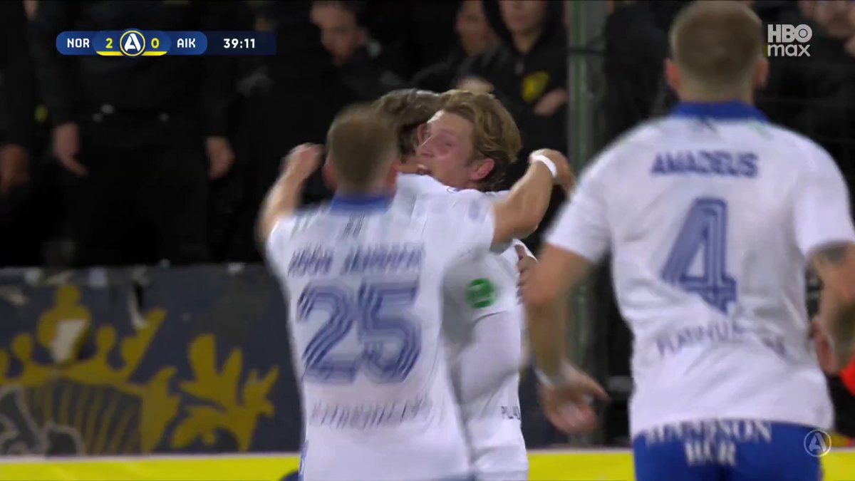 2-0 IFK Norrköping och det är ett riktigt klassmål! Totte Nyman med nedbröstningen till Alexander Fransson som klipper till på volley ⚪🔵 📲 Se matchen på HBO Max