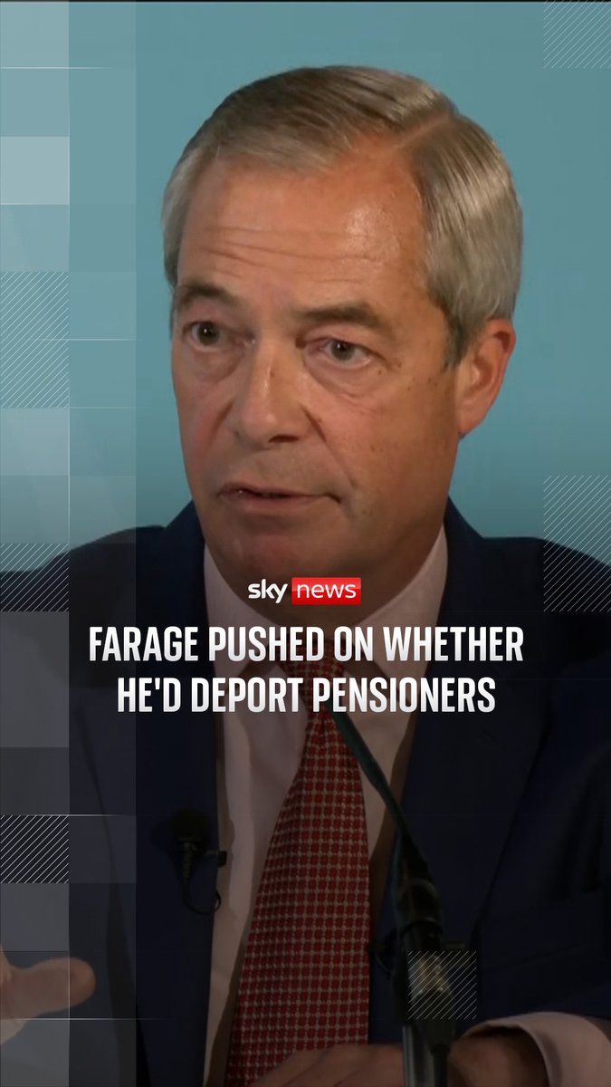 When asked whether Reform would deport pensioners with indefinite leave to remain, Mr Farage attempted to shift focus onto the immigration policies of the last Conservative government. Farage conceded that implementing the policy would "be complex". 👇🏼