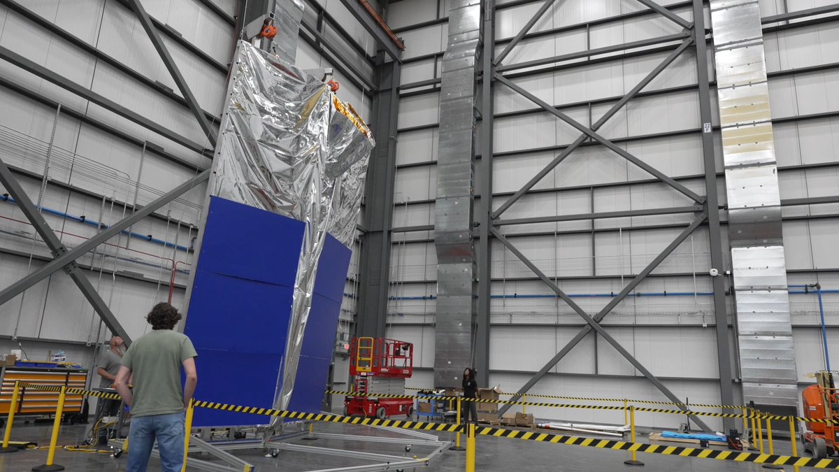 The first test article assembled and tested in Lunar Plant 1: our Lunar Transporter sunshield! ☀️🛡️ Designed to be one of the largest deployable shields in space, it will protect both our Transporter and Blue Moon MK2 Crew Lander from radiation while the two vehicles are docked.