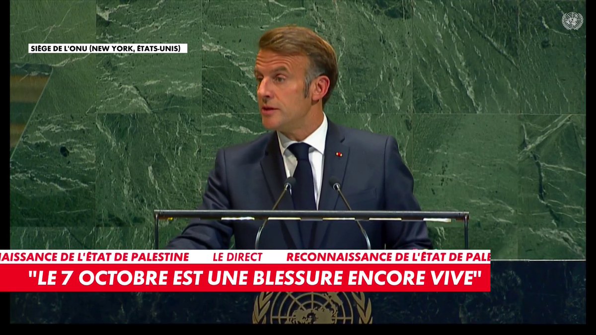 Le président de la République Emmanuel Macron, en direct de New York : «Le droit doit l'emporter sur la force»