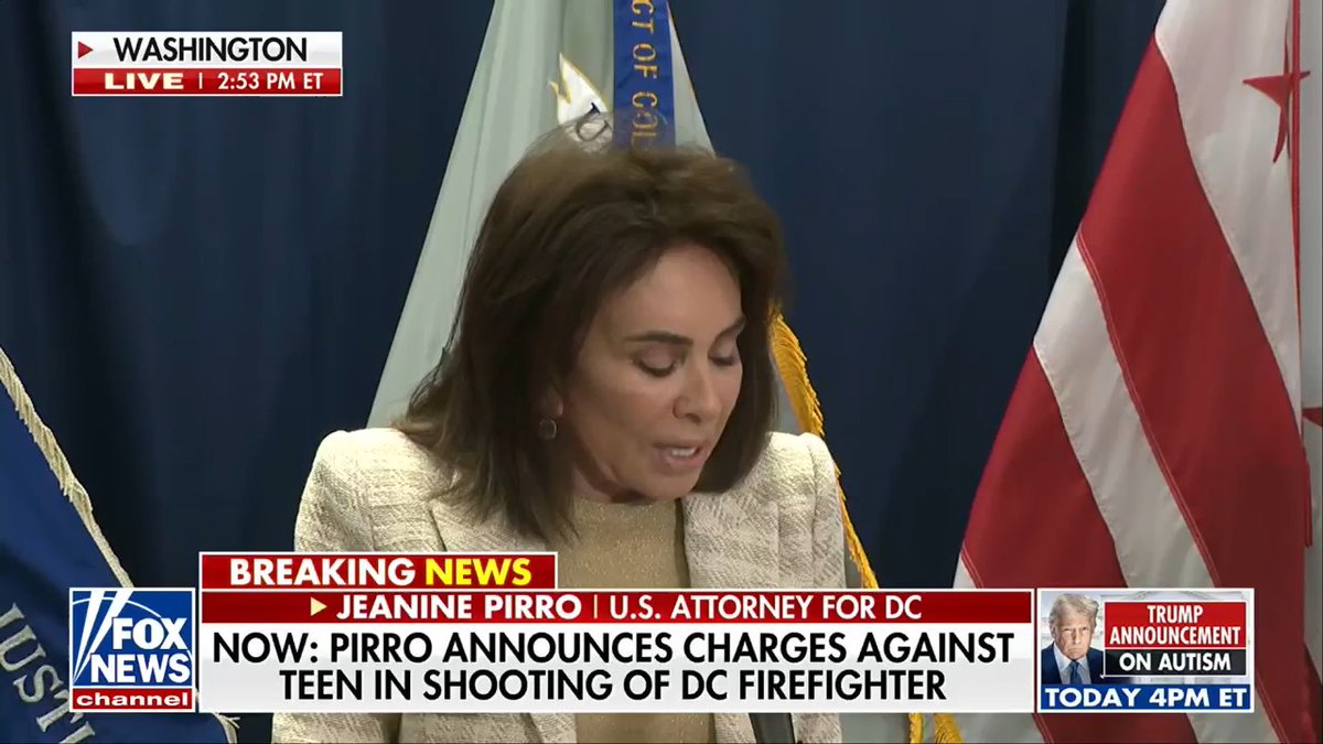 "There will be no more coddling of young criminals." JUST IN: US Attorney for DC Jeanine Pirro vows to hold criminals accountable after a 17-year-old is accused of shooting an off-duty firefighter.
