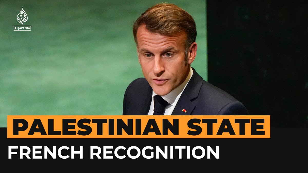 French President Emmanuel Macron received a standing ovation at the UN General Assembly after announcing his country’s recognition of Palestinian statehood.