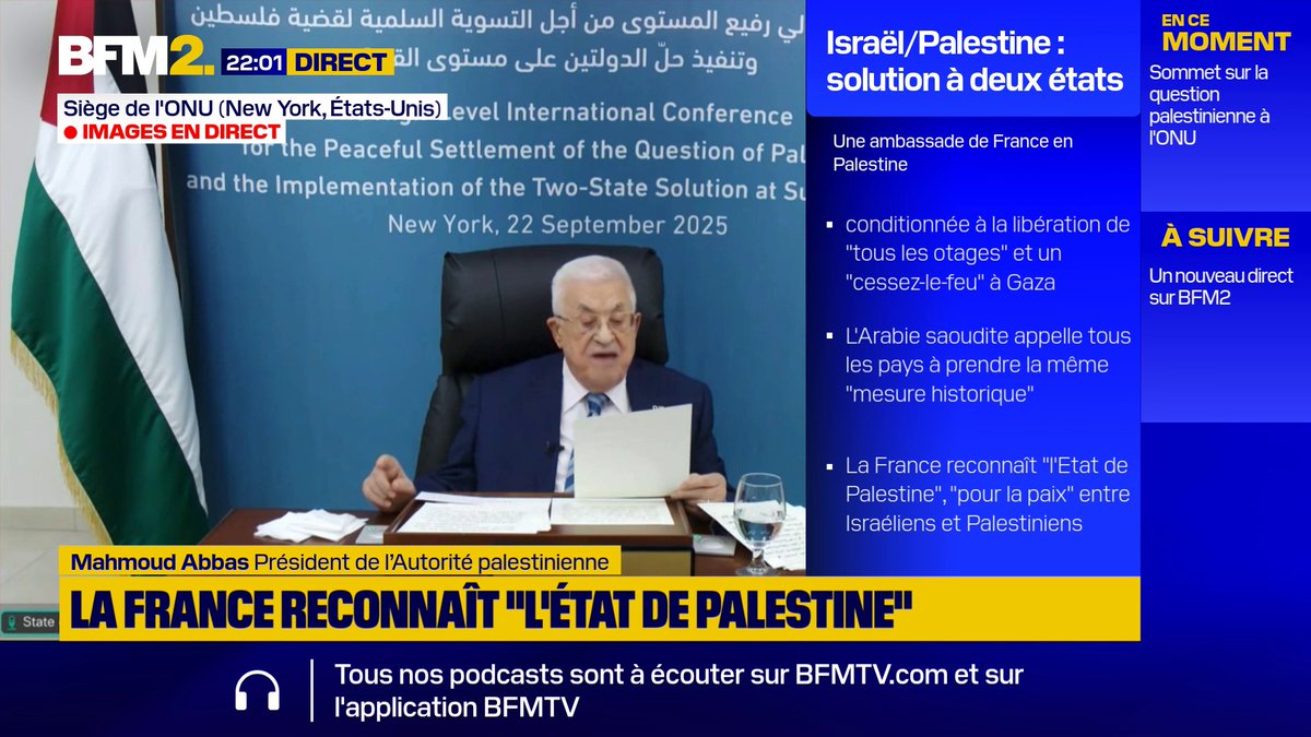 💬 Mahmoud Abbas, le président de l'Autorité palestinienne, appelle le Hamas "à déposer les armes" Mahmoud Abbas condamne également les attaques du Hamas du 7-Octobre contre Israël #BFM2