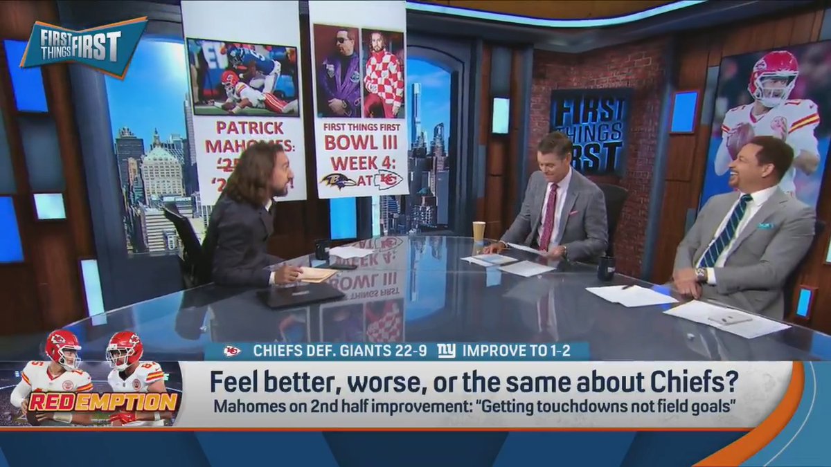 First Things First Bowl III in Week 4: Ravens at Chiefs, season’s on the line 👀 nick wright dropped a banner featuring Chris Broussard 😅