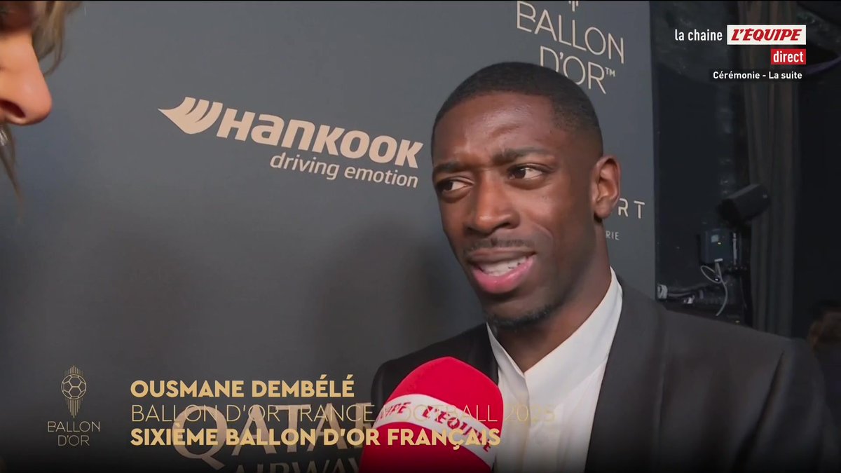 🥹 Ousmane Dembélé 🇫🇷 : « Je voulais pas pleurer, mais c'est raté. Quand j'ai commencé à parler de ma famille, ça m'a pris de court. » 🥹❤️ #BallonDor