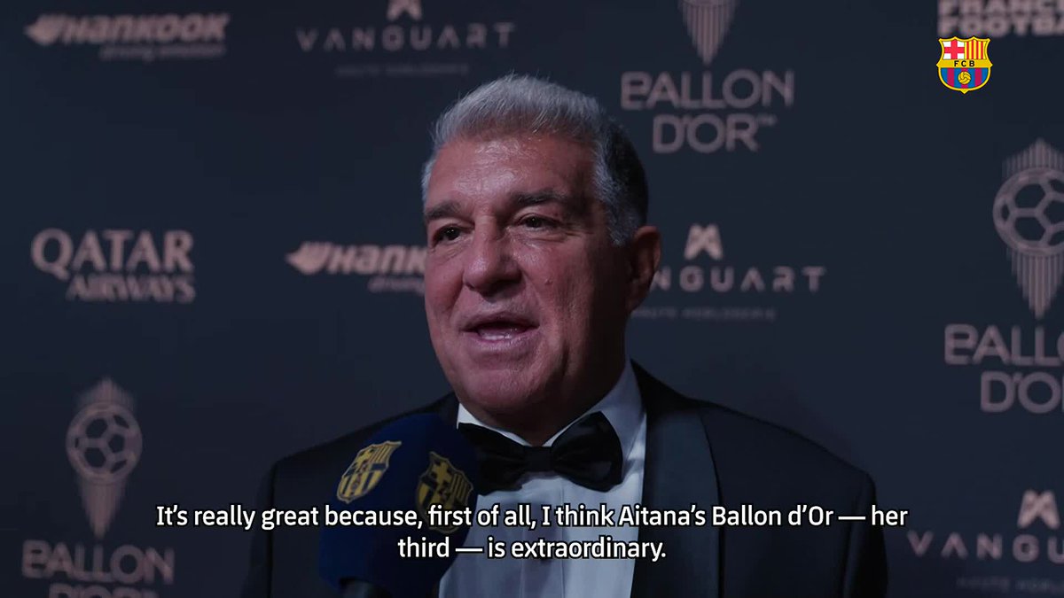 🎤 President Joan Laporta Estruch shares his thoughts after the #BallonDor gala