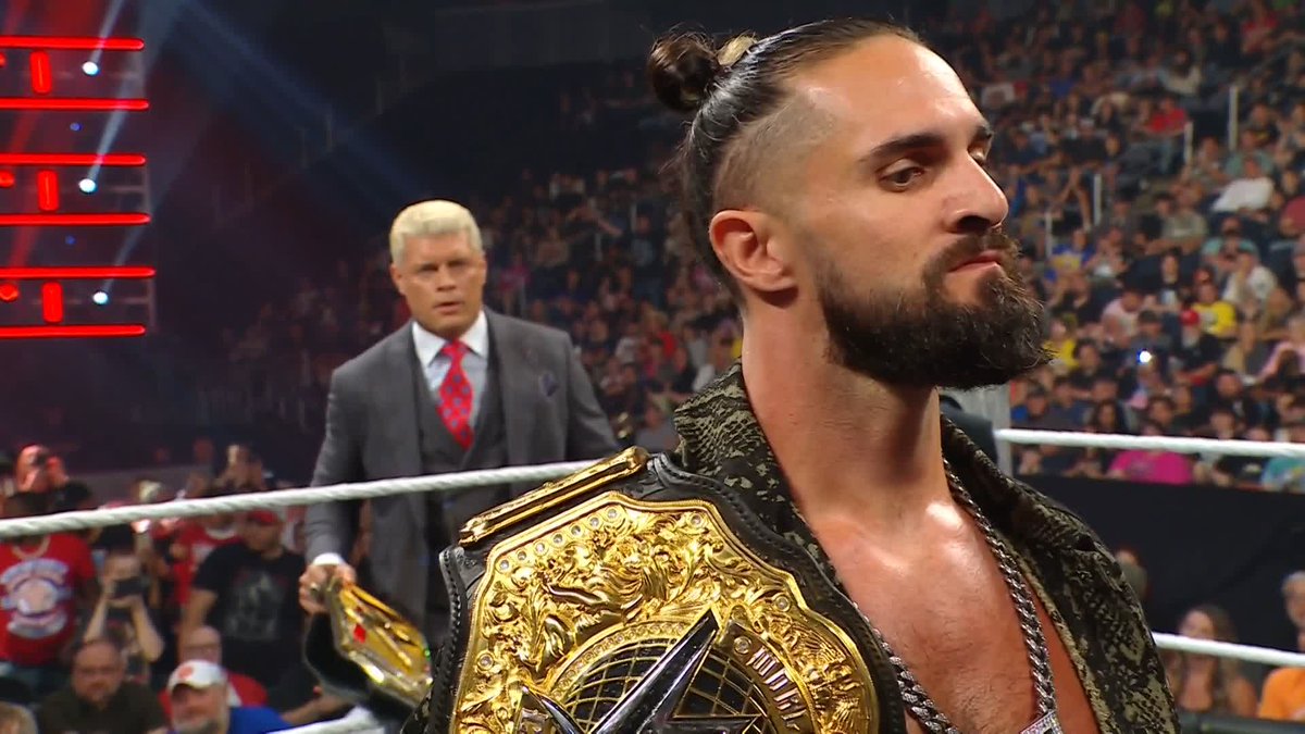 "In the three matches that we've had, Seth Rollins, how many of those have YOU won?" Cody Rhodes is standing on business tonight! 🔥