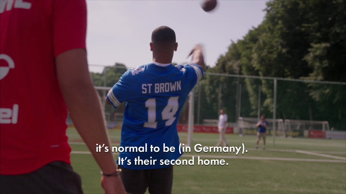 Since childhood, Amon-Ra St. Brown has traveled to Germany annually to stay connected to his roots 🇩🇪 👏 St. Brown shares his pride for his heritage with Michelle Beisner-Buck: