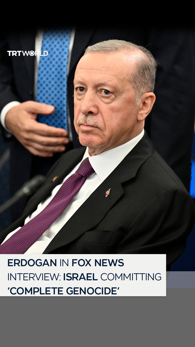 In an exclusive interview with Fox News, Turkish President Recep Tayyip Erdogan said Israel is committing “complete genocide” in Gaza, holding Prime Minister Netanyahu main one responsible and emphasizing that Hamas is a resistance group, not a terrorist organisation