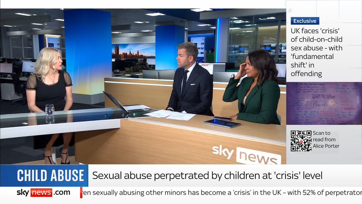 'It is shocking, but weirdly, I feel hope because the more numbers we see, the more we know people are speaking out and talking about the abuse' Chief Executive at NAPAC Gabrielle Shaw speaks to Sky News about the rise in child-on-child sexual abuse