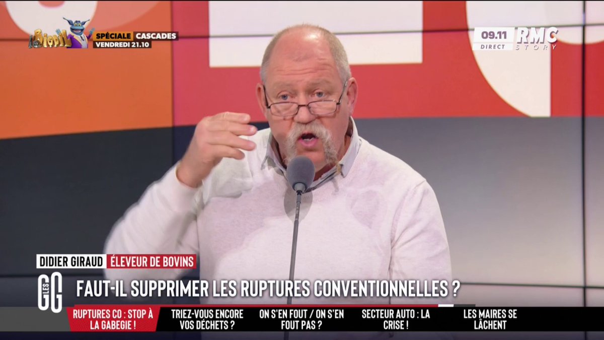 📝 Faut-il en finir avec les ruptures conventionnelles ? 🗣️ Didier Giraud : "Il y a du chantage. Quand il y a un désaccord, le salarié il passe par burn-out, 1 mois, 2 mois et ça se renouvelle. Et si tu tiens, le salarié va aux prud'hommes et 99 % du temps, il gagne." #GGRMC