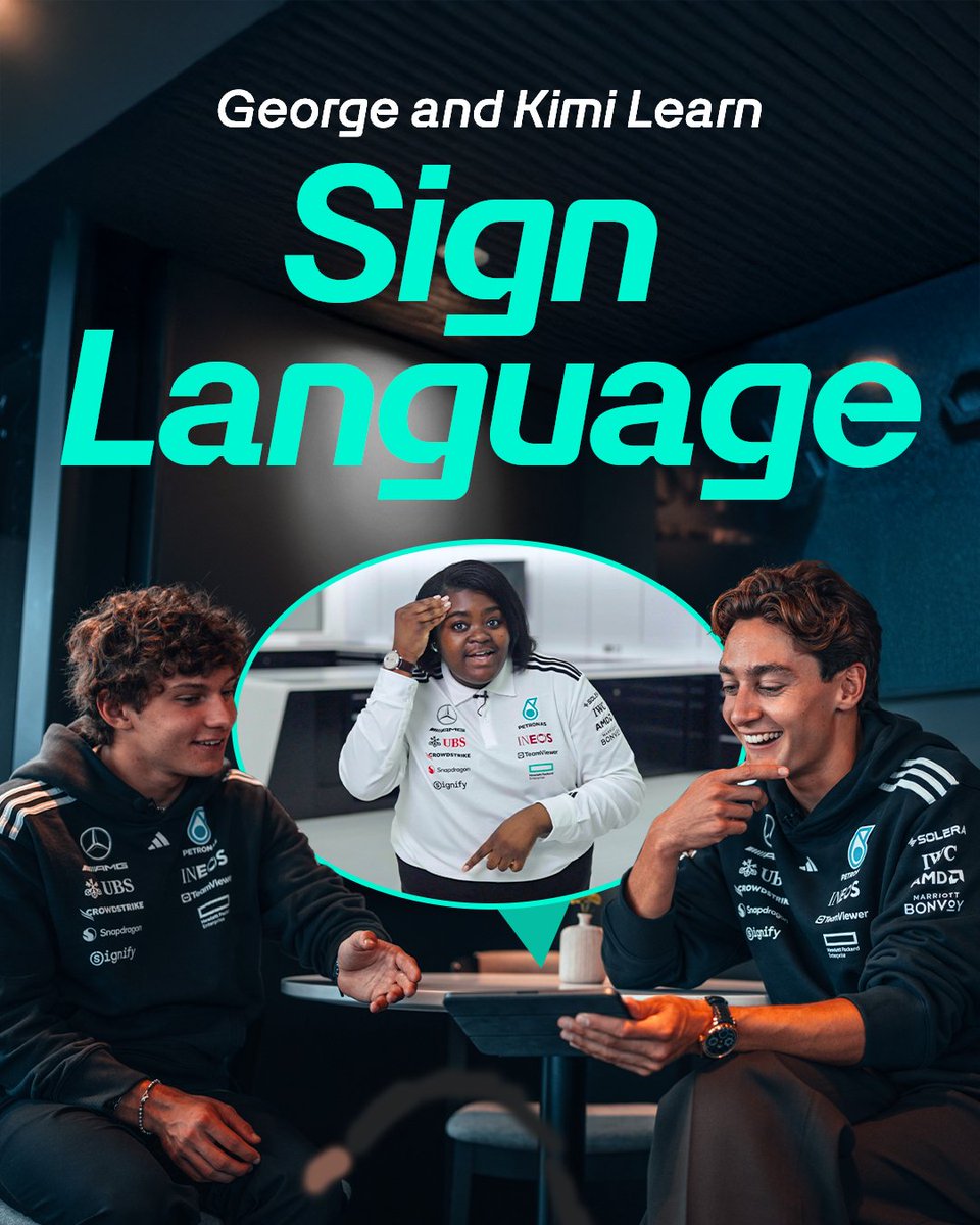 Kimi and George learn some F1 phrases in Sign Language 😃 Happy #InternationalDayofSignLanguages to all those who celebrate ❤️