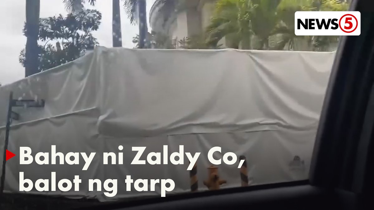 BAHAY NI REP. ZALDY CO, NAKABALOT NG TARPAULIN Nakunan ng One News na nakabalot ng tarpaulin ang bahay ni Ako Bicol Rep. Zaldy Co sa Pasig City. Ayon kay dating DPWH engineer Henry Alcantara, isa umano ito sa mga pinaghahatiran nila ng pera.