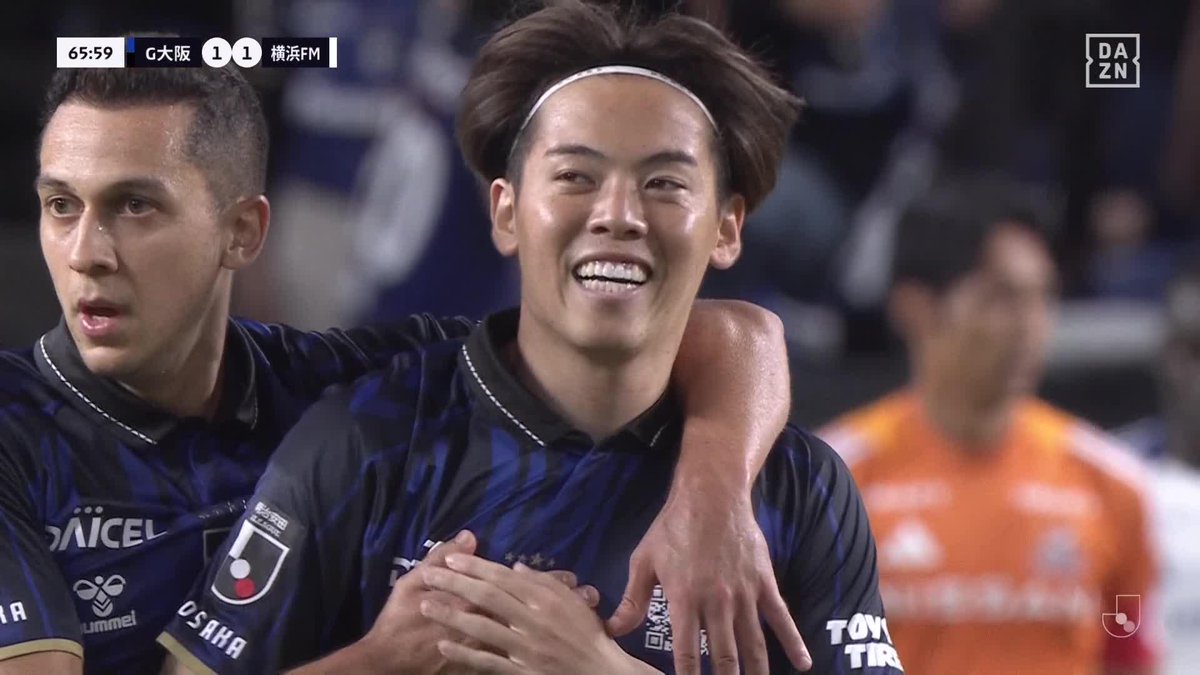 待ちに待った加入後初ゴール🙌 #満田誠 が自ら切り込み 半田との連携から強引に決めきった！ リズムを生み出せる満田が らしさ全開の加入後初ゴールで同点に！ 🏆明治安田J1リーグ第31節 🆚G大阪×横浜FM 📺#DAZN LIVE配信中 #Jみようぜ #Jリーグ #だったらDAZN #G大阪横浜FM