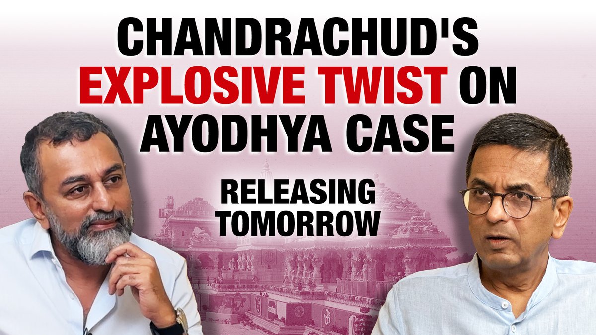 🚨 RELEASING TOMORROW! Catch Sreenivasan Jain in conversation with former CJI DY Chandrachud about the criticism against his controversial judgments. Subscribe now and stay tuned for the full interview: