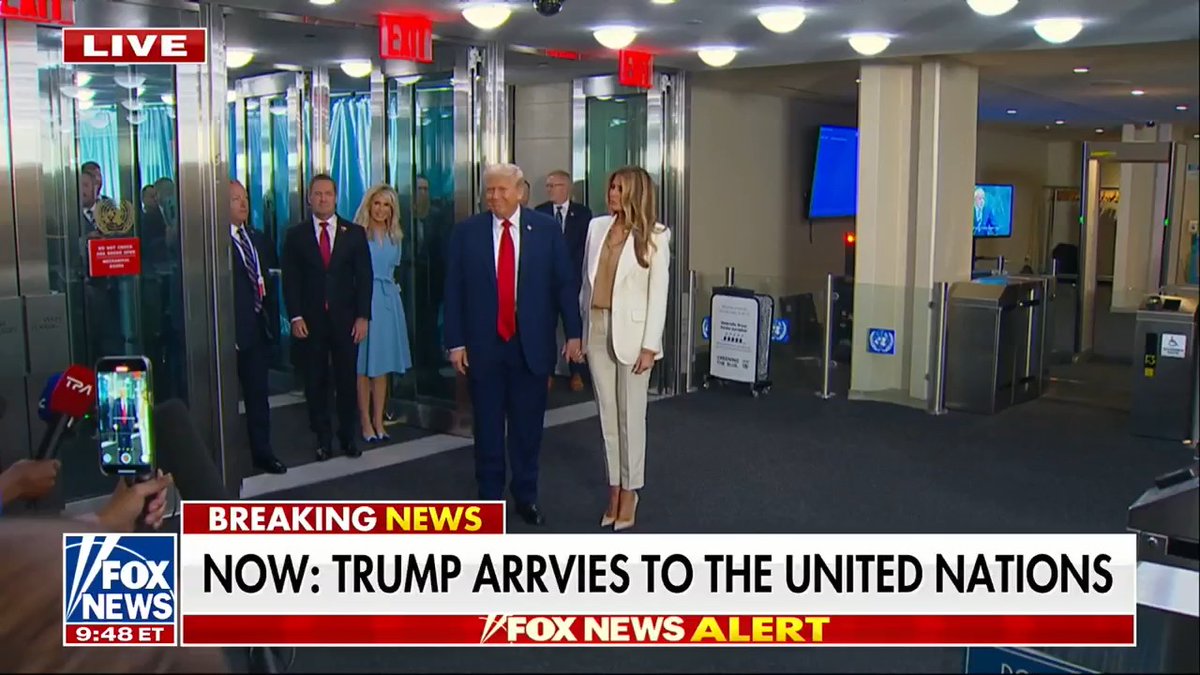 NEW: President Trump and first lady Melania arrive at the United Nations ahead of his address to the General Assembly.