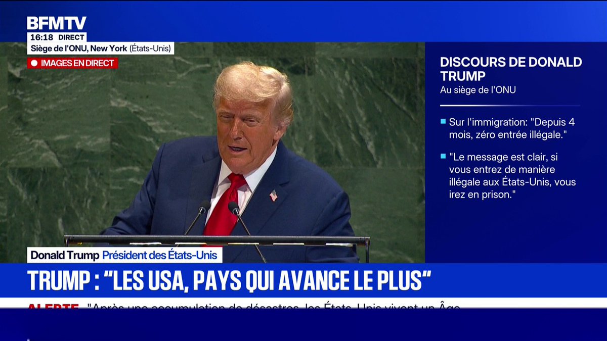 Donald Trump: "Les seules choses que j'ai reçues de l'ONU c'est un escalator en panne et un prompteur saboté"