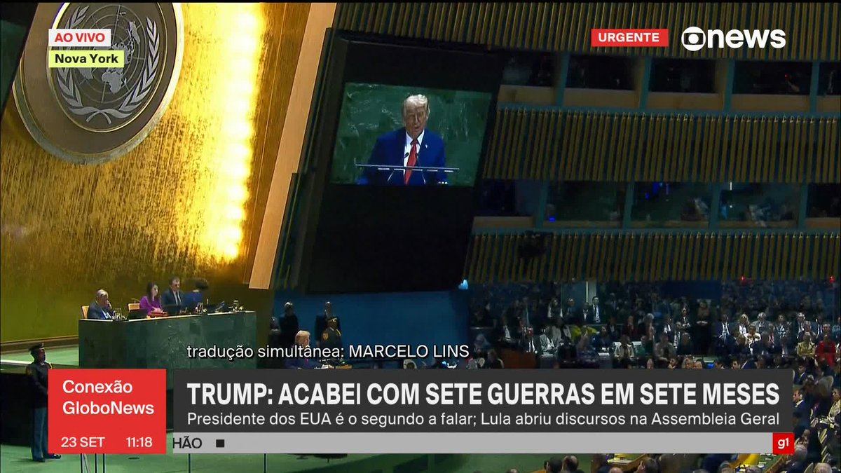 “Num período de apenas 7 meses, eu acabei com 7 guerras que todos diziam ser impossíveis de acabar”, diz Trump na ONU. “Tive que fazer essas coisas em vez de a ONU fazer isso”, afirma o presidente dos EUA. #ConexãoGloboNews ➡️ Assista à #GloboNews: