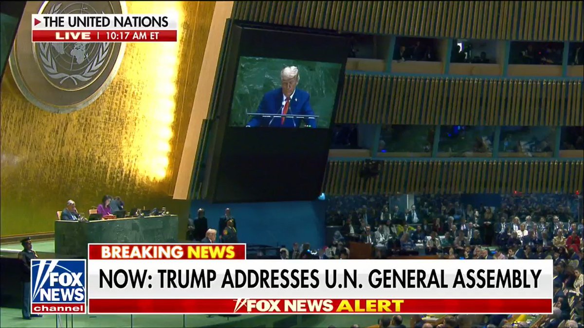 TRUMP: "I ended seven wars ... I never even received a phone call from the United Nations offering to help..." "These are the two things I got from the United Nations: a bad escalator and a bad teleprompter. Thank you very much."