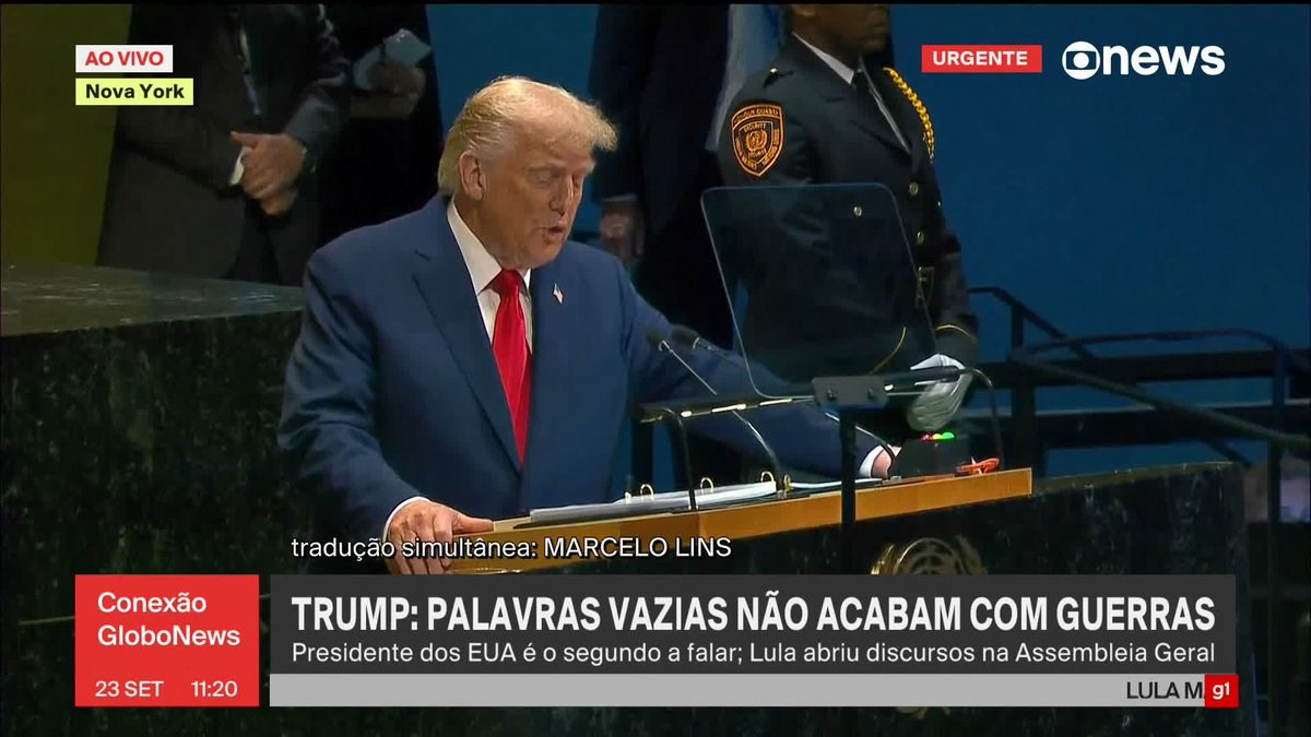 “Muita gente diz que eu deveria ganhar o Nobel da Paz”, diz Donald Trump ao dizer que EUA acabaram com 7 guerras. #ConexãoGloboNews ➡️ Assista à #GloboNews: