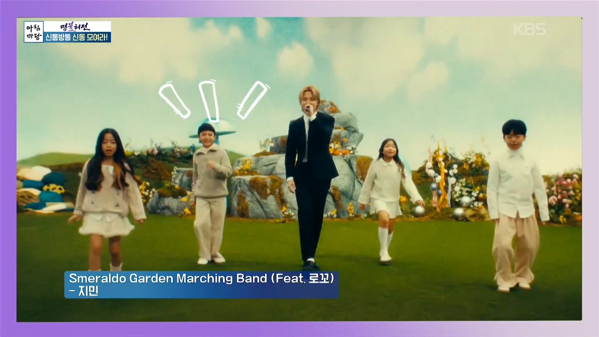 One of the two boys who danced in the "Smeraldo Garden Marching Band" MV appeared in KBS' AM Plaza and mentioned Jimin: 🧑 How was Jimin in real life? 🧒🏻 So handsome and kind. I also want to be a really cool artist like uncle Jimin Uncle Jimin 🥹🥹