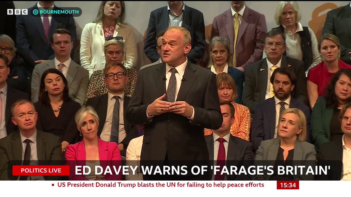"What is unfolding in Gaza is a genocide, and the United Kingdom must do all it can to make Netanyahu stop," Lib Dem leader Ed Davey tells his party conference Follow live:
