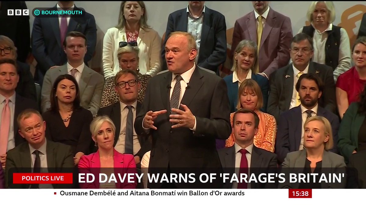 "We are in a battle for the very future of our country," Ed Davey says "If you're scared of the rise of racism and extremism, if you believe in decency, tolerance and the rule of law, join us," the Lib Dem leader adds Follow live: