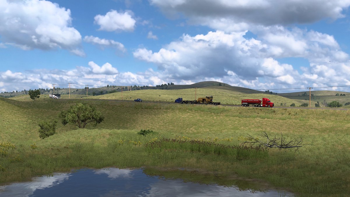 South Dakota's beauty is calling! 🏞️ From sweeping grasslands to lush forests, this upcoming American Truck Simulator map expansion brings the state's stunning landscapes right to your cab 🇺🇸🚛 See more here 👇