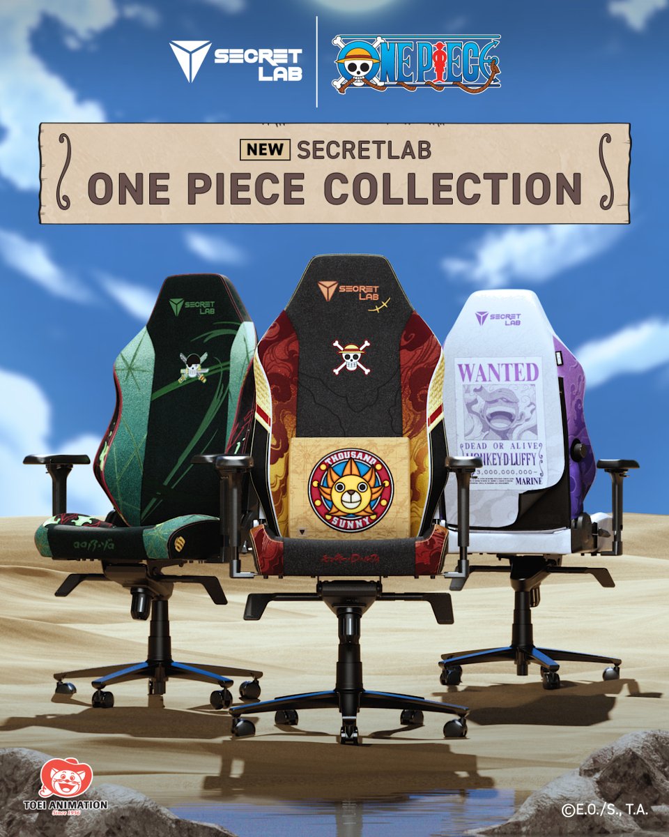 Your adventure starts here. Journey across the Grand Line with the Secretlab One Piece Collection — now available for the Secretlab TITAN Evo, Secretlab SKINS, and Memory Foam Lumbar Pillow. Shop now: #OnePiece #Anime #Luffy #Zoro