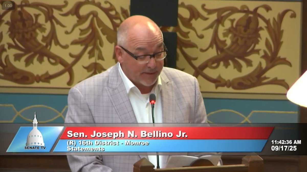 Michigan State Sen. Veronica Klinefelt (D-Eastpointe) calls out Sen. Joe Bellino (R-Monroe) after he blames the left for Charlie Kirk's assassination: KLINEFELT: "What happened to Charlie Kirk is a tragedy. It's unconscionable and unacceptable. What else is unacceptable is to stand up and again say, 'the far left, the far left, conservatives will not be intimidated. When Nancy Pelosi's husband was beat with a hammer, there were snickers and jokes about it. Recently, we just had a state rep in in Minnesota murdered by somebody. You don't hear us standing up here and saying, 'the radical right, the radical right, the radical right.' We're trying to bring the temperature down on all sides, and that kind of speech doesn't do it."