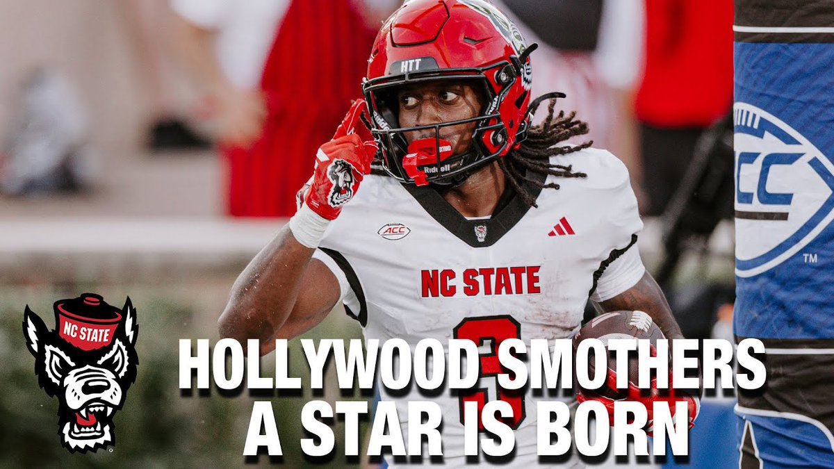 Daylan “Hollywood” Smothers is making NC State his stage 🎬🐺 ▪️ 503 yards (4th in FBS) ▪️ 80 carries (most in ACC) ▪️ 6.3 YPC (ACC leader) ▪️ 4 TDs (t-3rd in ACC) A budding star is shining bright back in his home state of North Carolina 🌟 NC State Football | NC State Athletics | #1Pack1Goal