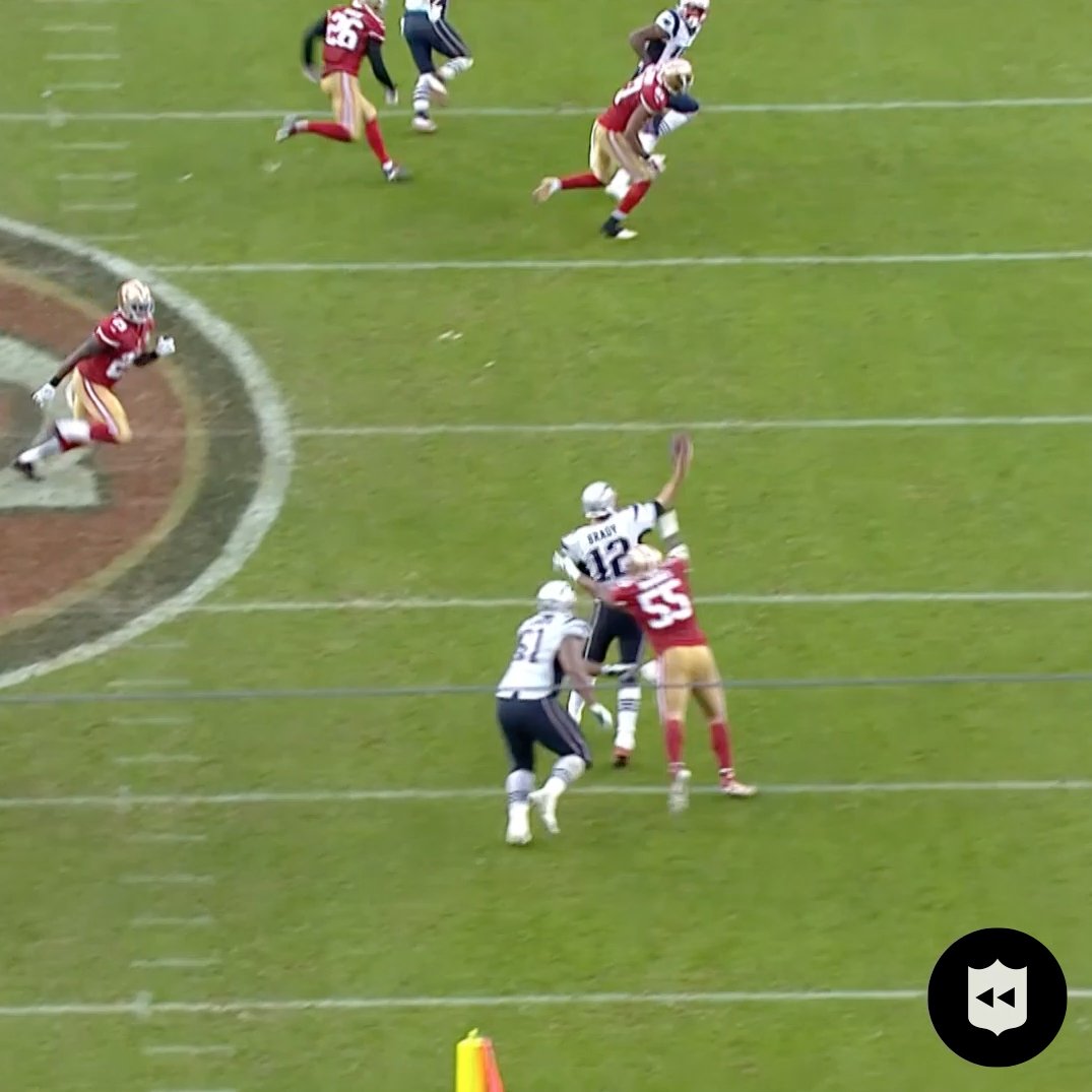 Tom Brady would make throws like this every Sunday and people would STILL look you in dead in the eyes and say he was a "System QB."