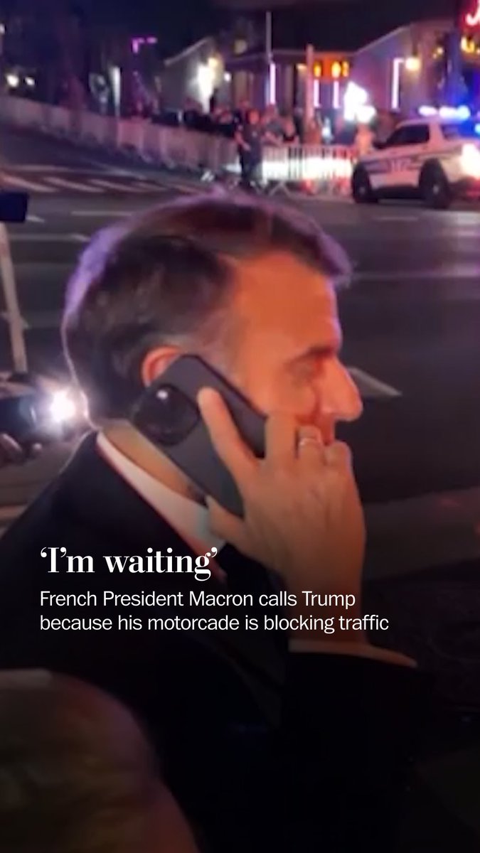 French President Emmanuel Macron phoned President Donald Trump after being stopped at a New York intersection that was being blocked off for his U.S. counterpart's motorcade during the United Nations General Assembly.