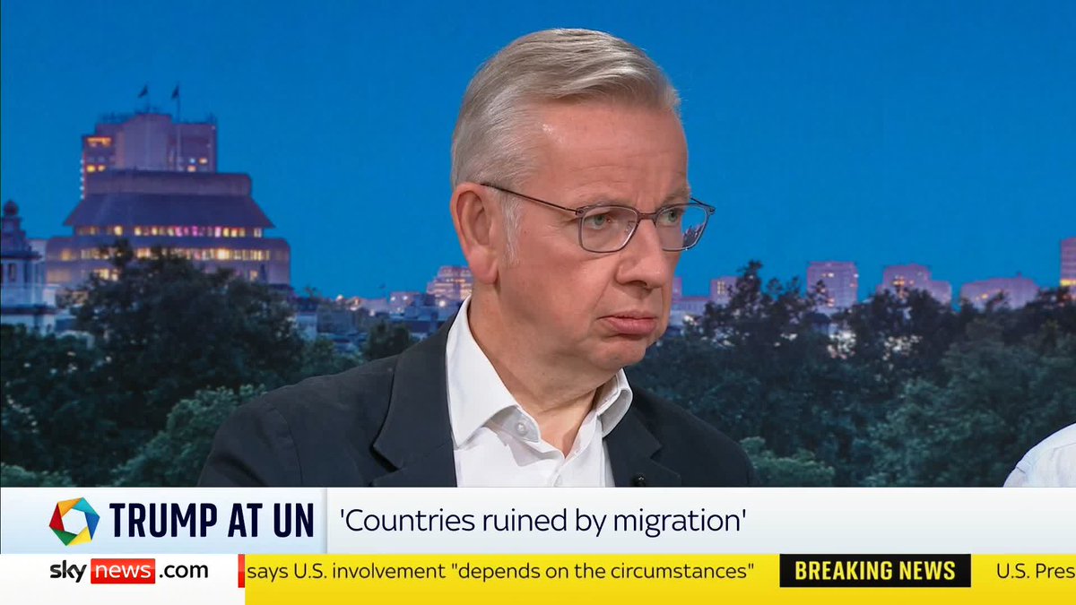 "You learn to bite your lip at certain moments, even if inwardly you're hurting." Michael Gove says Keir Starmer has handled Trump in an "appropriate" way despite disagreements between them, after the US president said Europe is in "serious trouble." 📱