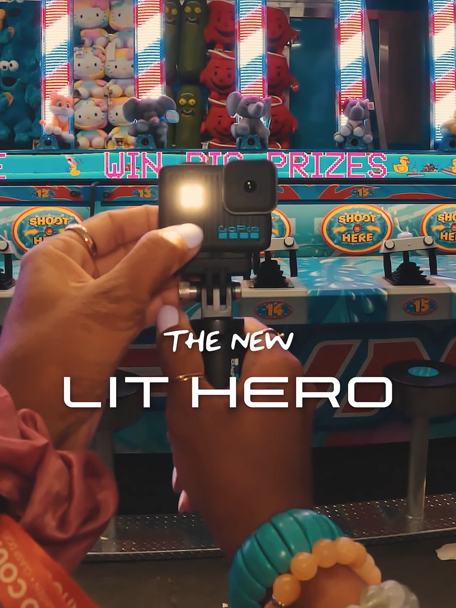 Say hi to the tiny #GoProLitHERO 📸 An easygoing point + shoot with a built-in light + 4K60 video—it's game for whatever, whenever. ✔️ Ultra-light + the size of an AirPods case ✔️ 4 simple capture modes—no fumbling with settings ✔️ Powerful LED light with 3 brightness settings + diffuser ✔️ 4K60 video for 2x slo-mo ✔️ 12MP photos + 11MP frame grabs ✔️ Rugged + waterproof to 16ft (5m) with a replaceable, water-repellant lens ✔️ Responsive touch screen for easy framing + playback ✔️ Integrated Enduro Battery for over 100 mins of continuous recording at 4K60 ✔️ Industry-leading #HyperSmooth video stabilization, auto-applied in the GoPro Quik mobile app or GoPro Player for desktop ✔️ Quickly get content to your phone + social media with the GoPro Quik app ✔️ 16:9 + 4:3 aspect ratios for both widescreen capture + social media sharing ✔️ Integrated Magnetic Latch Mount, 1/4-20 thread, + traditional mounting fingers ✔️ Compatible with more than 35 mounts + accessories 🇺🇸 Designed in the USA Enhanced by a GoPro Subscription: ✔️ AI-edited highlight videos automatically sent to your phone ✔️ Unlimited cloud storage at 100% quality ✔️ No-questions-asked camera replacement 📦 Pre-order today, with free shipping and a free 1-year GoPro Subscription at Orders will ship on or before October 21st.