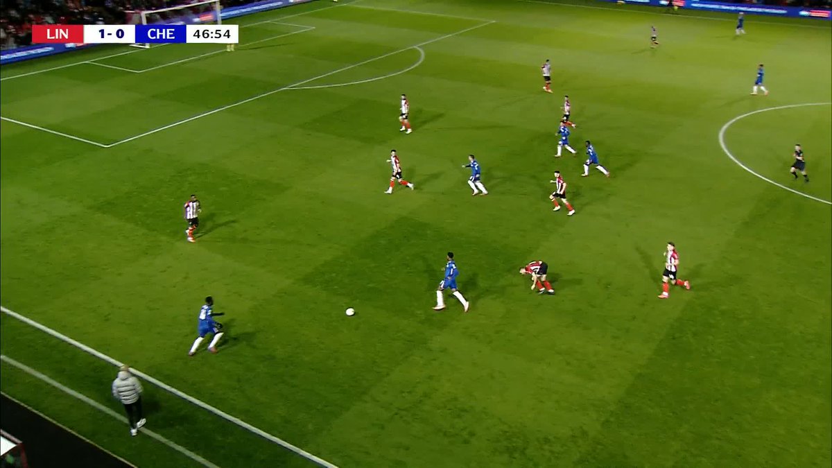 Chelsea's Tyrique George thundered home a perfect volley to equalise for Chelsea against Lincoln ☄️