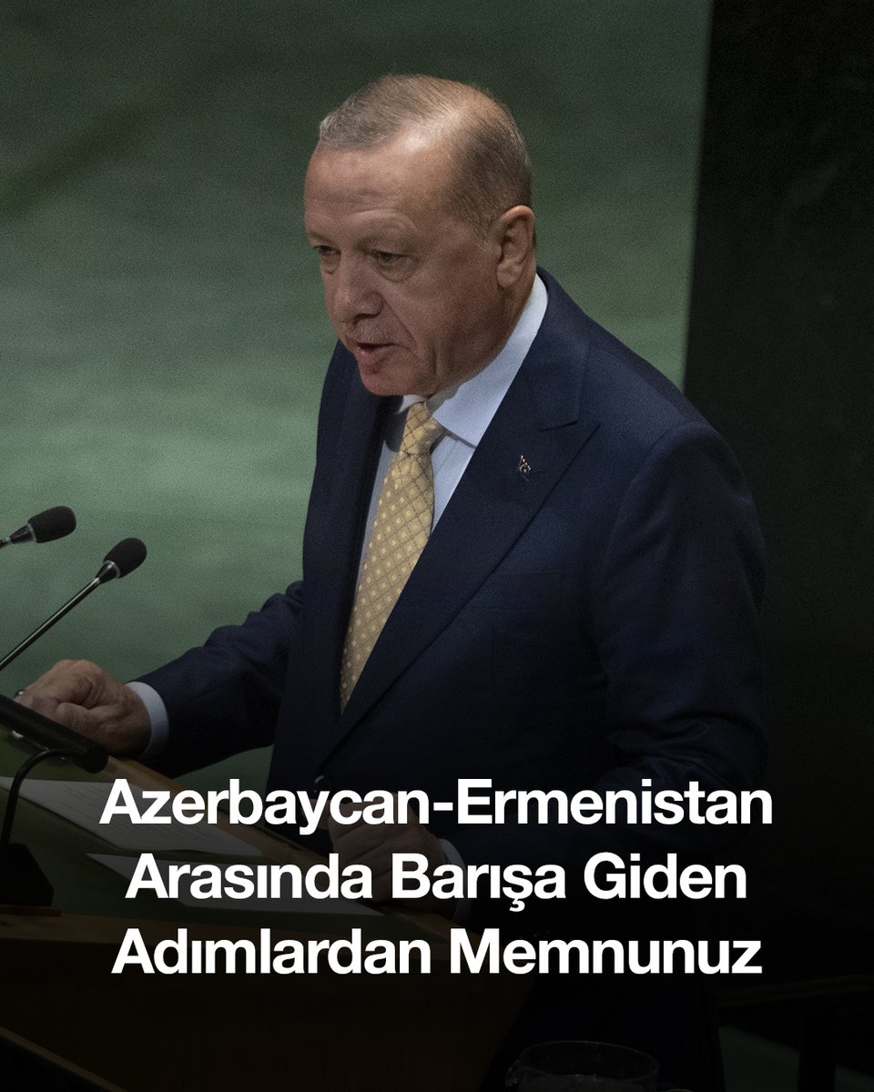 Azerbaycan ve Ermenistan arasında barışın tesisi için tarafları en başından bu yana cesaretlendirdik. 8 Ağustos tarihinde iki ülke arasında kalıcı barışa giden adımların atılmasından memnuniyet duyuyoruz. #UNGA80