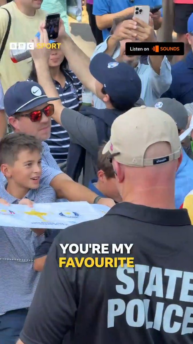 It's safe to say that Rory McIlroy is the main draw with fans at the #RyderCup. 🙌