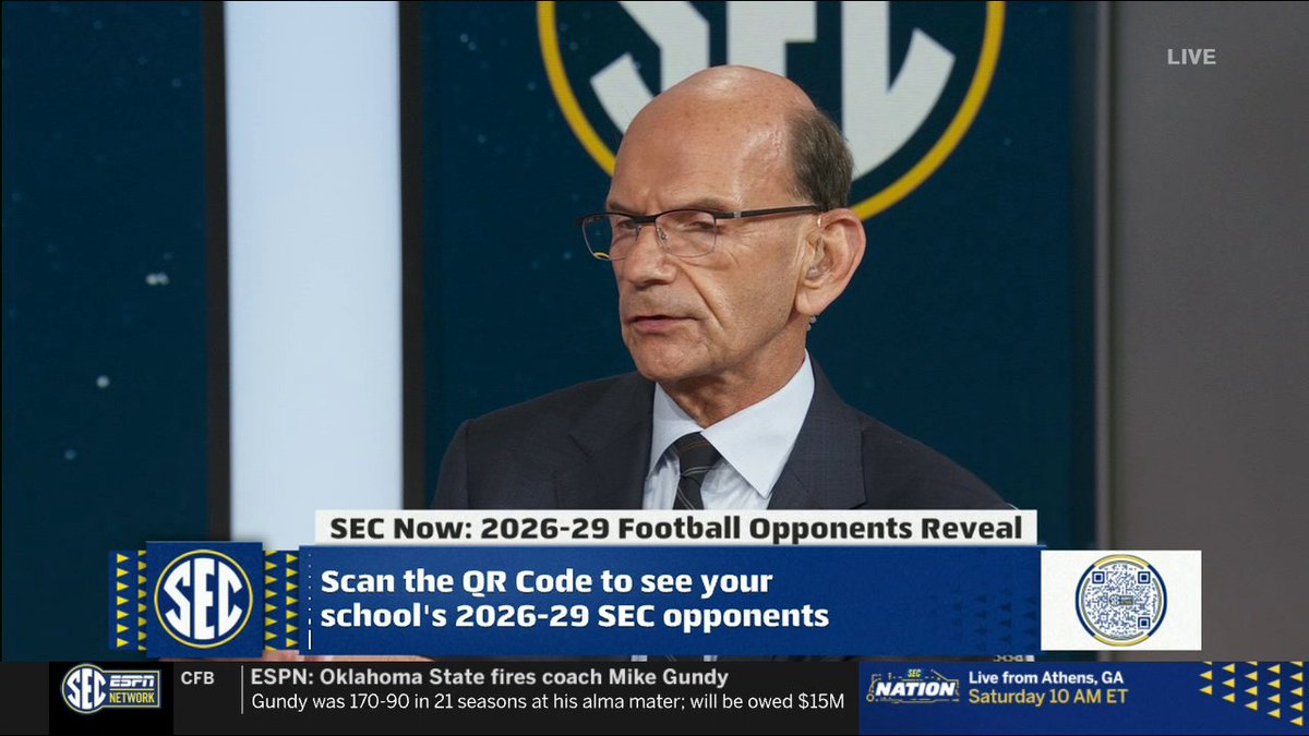 "This is a blockbuster schedule, and the league answers to no one anymore." Paul Finebaum shares his thoughts on the SEC opponents reveal 🗓️